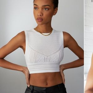 Aritzia White Crop Top Tank